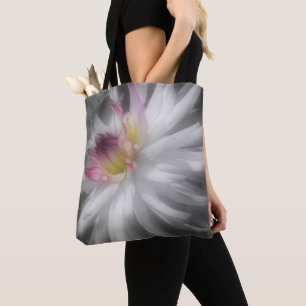 Dahlia Flower Partial Colour Tote Bag