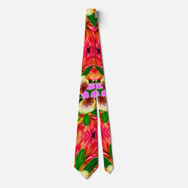 Dahlia Flower Pattern Tie (Front)