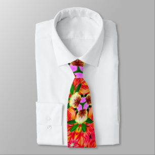 Dahlia Flower Pattern Tie