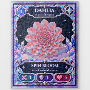 Dahlia Flower, Rainbow Foil Art Jigsaw Puzzle