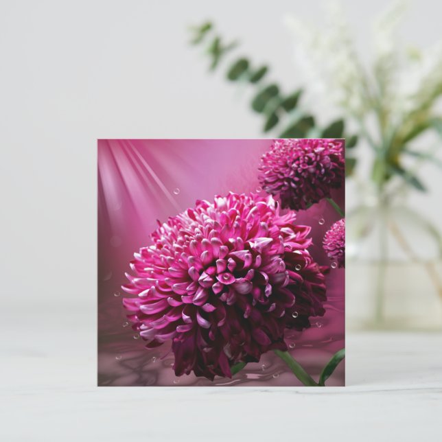 Dahlia Flowers Card (Standing Front)