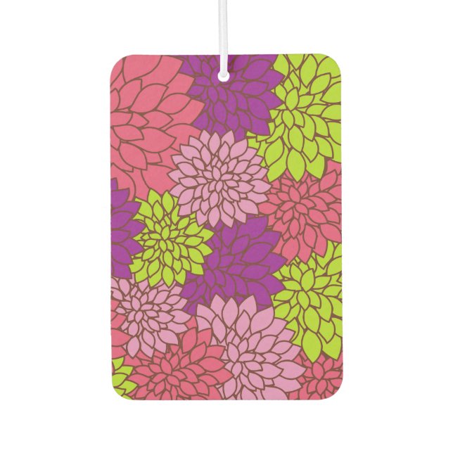 Dahlia Flowers, Colourful Flowers, Floral Pattern Air Freshener (Front)