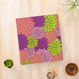 Dahlia Flowers, Colourful Flowers, Floral Pattern Binder