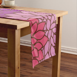 Dahlia Flowers, Colourful Flowers, Floral Pattern Medium Table Runner