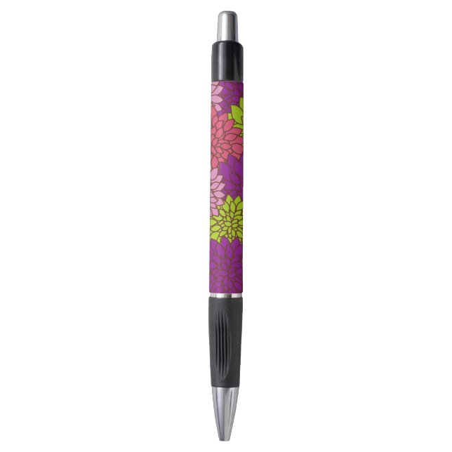 Dahlia Flowers, Colourful Flowers, Floral Pattern Pen (Front Vertical)