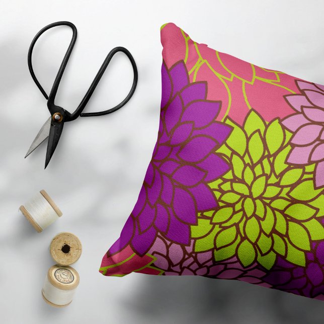 Dahlia Flowers, Colourful Flowers, Floral Pattern Pillowcase (Creator Uploaded)