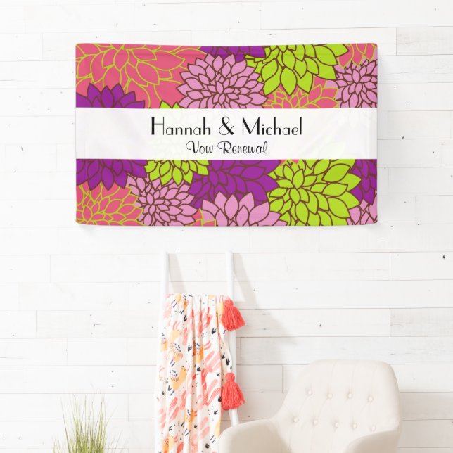 Dahlia Flowers, Colourful Flowers, Vow Renewal Banner (Insitu)