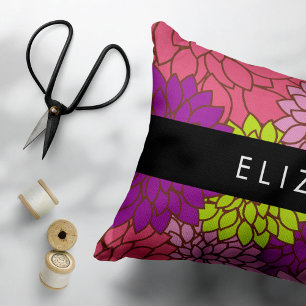 Dahlia Flowers, Colourful Flowers, Your Name Pillowcase