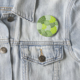 Dahlia Flowers, Pattern Of Flowers, Green Dahlia 2 Inch Round Button