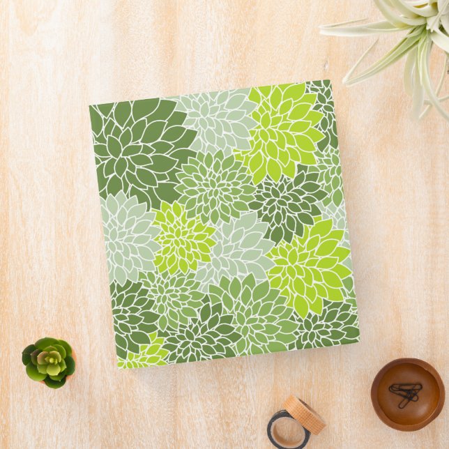 Dahlia Flowers, Pattern Of Flowers, Green Dahlia Binder (In Situ)