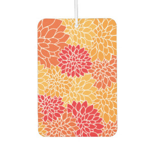 Dahlia Flowers, Pattern Of Flowers, Orange Dahlia Air Freshener