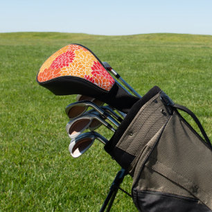 Dahlia Flowers, Pattern Of Flowers, Orange Dahlia Golf Head Cover