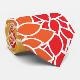 Dahlia Flowers, Pattern Of Flowers, Orange Dahlia Tie