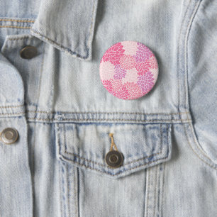 Dahlia Flowers, Pattern Of Flowers, Pink Dahlia 2 Inch Round Button