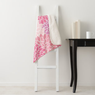 Dahlia Flowers, Pattern Of Flowers, Pink Dahlia Sherpa Blanket