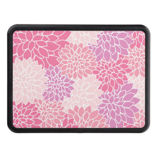 Dahlia Flowers, Pattern Of Flowers, Pink Dahlia Trailer Hitch Cover