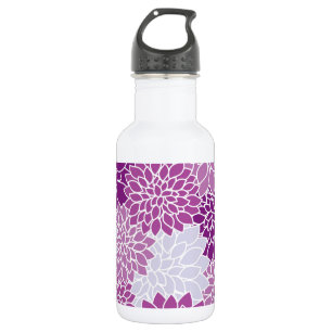 Dahlia Flowers, Pattern Of Flowers, Purple Dahlia 532 Ml Water Bottle