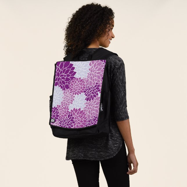Dahlia Flowers, Pattern Of Flowers, Purple Dahlia Backpack (Worn)