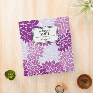 Dahlia Flowers, Pattern Of Flowers, Purple Dahlia Binder