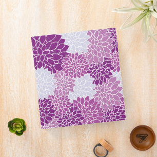 Dahlia Flowers, Pattern Of Flowers, Purple Dahlia Binder