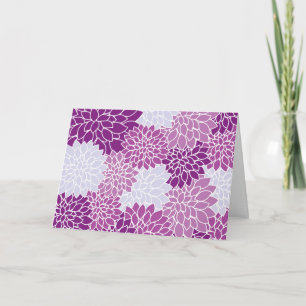 Dahlia Flowers, Pattern Of Flowers, Purple Dahlia Card