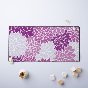 Dahlia Flowers, Pattern Of Flowers, Purple Dahlia Desk Mat