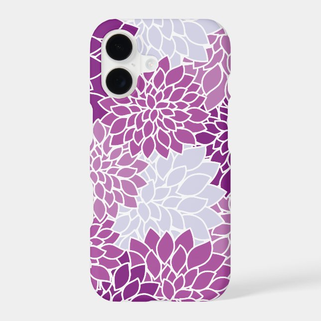 Dahlia Flowers, Pattern Of Flowers, Purple Dahlia iPhone Case (Back)