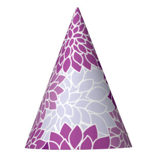 Dahlia Flowers, Pattern Of Flowers, Purple Dahlia Party Hat