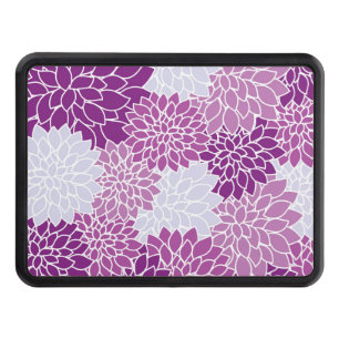 Dahlia Flowers, Pattern Of Flowers, Purple Dahlia Trailer Hitch Cover