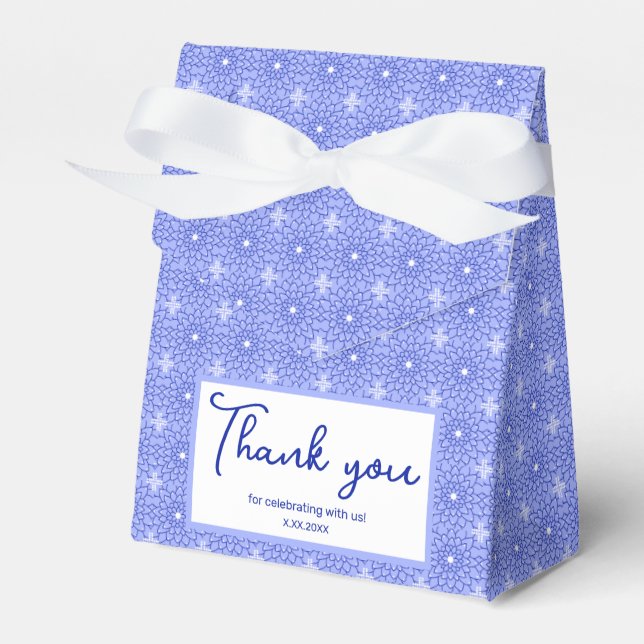 Dahlia Flowers Personalized Party Favor Box (Front Side)