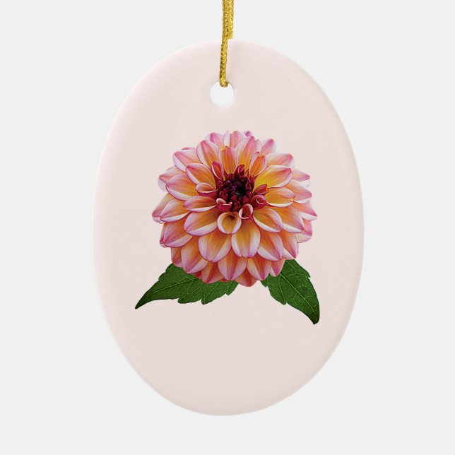 Dahlia Foxy Lady Ceramic Ornament (Front)