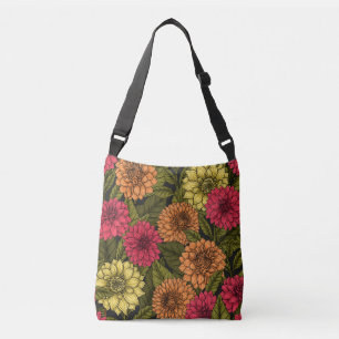 Dahlia garden crossbody bag