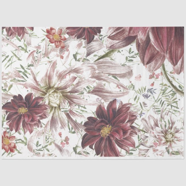 Dahlia Garden Decoupage/Tissue Paper (Front)