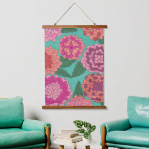 Dahlia Garden  Hanging Tapestry