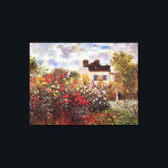 Dahlia Garden in Argenteuil Claude Monet Fine Art Canvas Print<br><div class="desc">"The Garden in Argenteuil" was created by French Impressionism painter Claude Monet in 1873 showing his wife and him in their dahlia garden in the sun.</div>