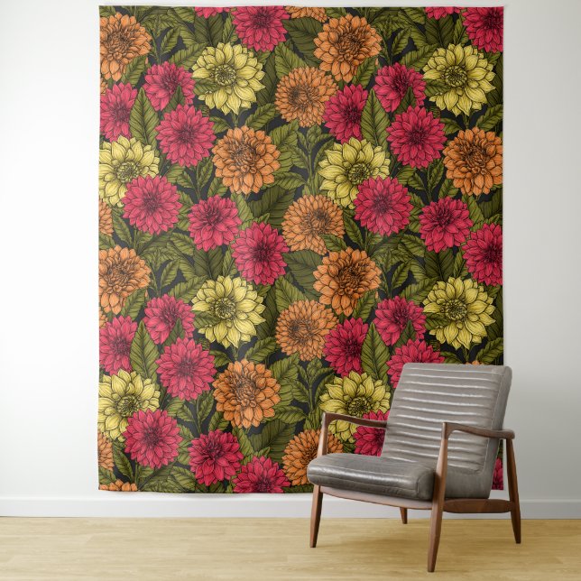 Dahlia garden tapestry (In Situ)