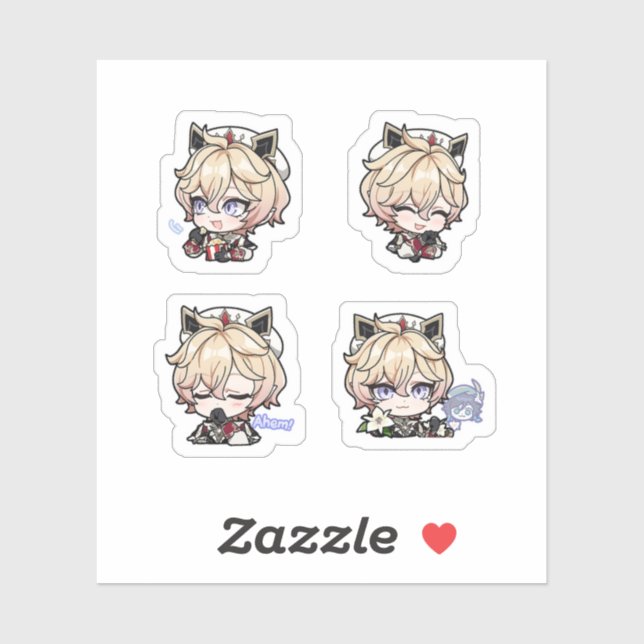 Dahlia Genshin Impact 4 Pack Sticker Sheet (Sheet)