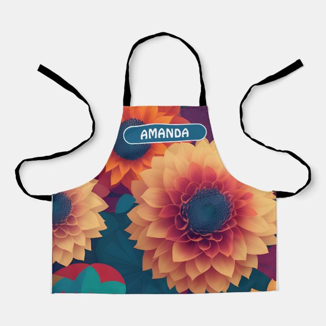 Dahlia Geometric Colourful Personalized Pattern Apron (Front)
