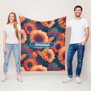 Dahlia Geometric Colourful Personalized Pattern Fleece Blanket