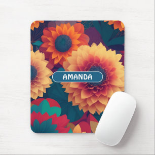 Dahlia Geometric Colourful Personalized Pattern Mouse Pad