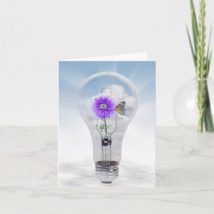 Dahlia in Light Bulb  Card