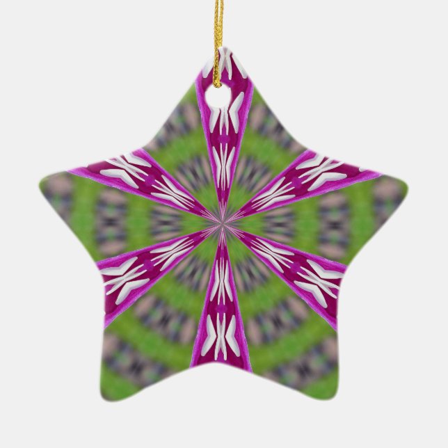 Dahlia Kaliediscope Ceramic Ornament (Front)