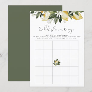 DAHLIA Lemon Bridal Shower Bingo Game Invitation