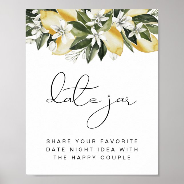 DAHLIA Lemon Citrus Date Jar Date Night Poster (Front)