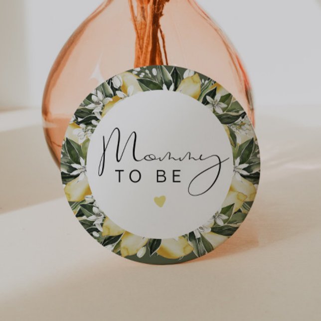 DAHLIA Lemon Citrus Fruit Summer Mommy to Be 3 Inch Round Button (Creator Uploaded)