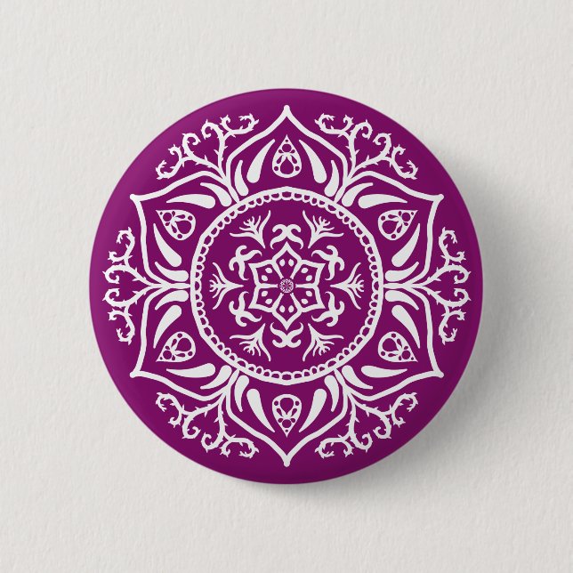 Dahlia Mandala 2 Inch Round Button (Front)