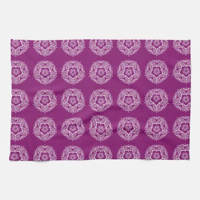 Dahlia Mandala Kitchen Towel (Horizontal)