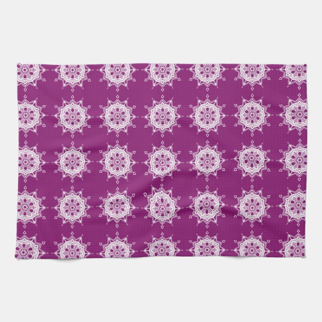 Dahlia Mandala Kitchen Towel (Horizontal)
