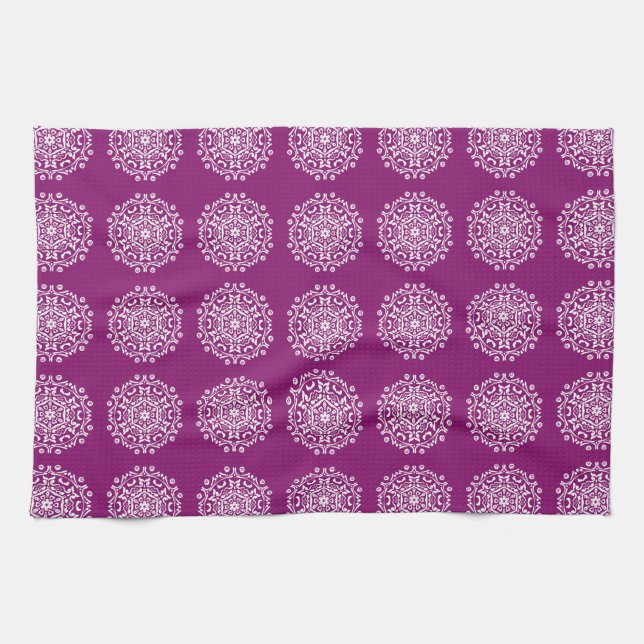Dahlia Mandala Kitchen Towel (Horizontal)