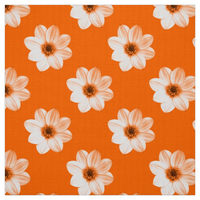 Dahlia Pattern - Orange Fabric (Swatch)